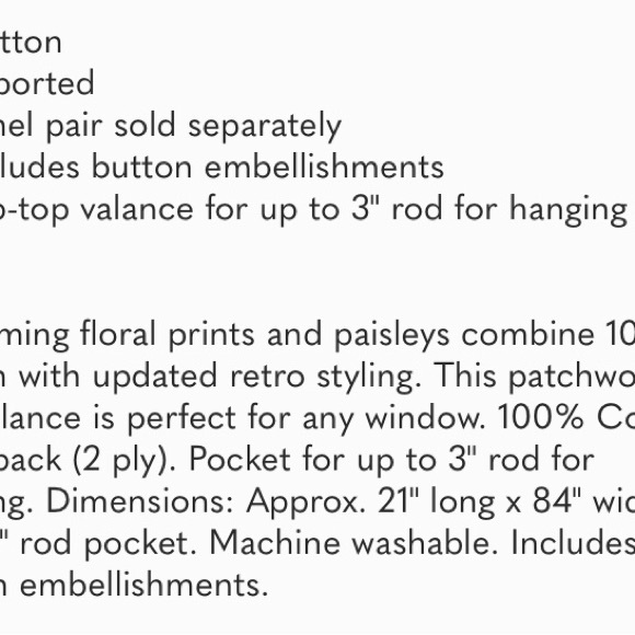 Antique Chic 21 X 84-Inch Cotton Window Patchwork Valance, Multicolor - Picture 7 of 7